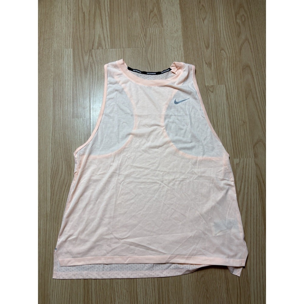 Nike Dri Fit Peach Running Tank Top Sheer Women's Large Breathable Soft Athletic